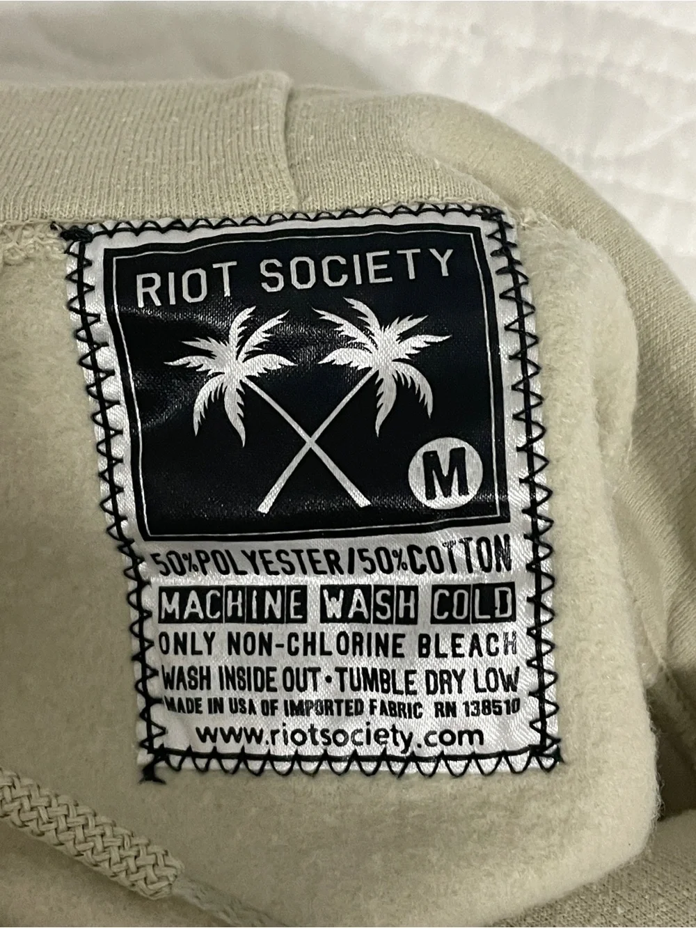 Men's Riot Society Beige Butterfly Graphic Hoodie Sweatshirt